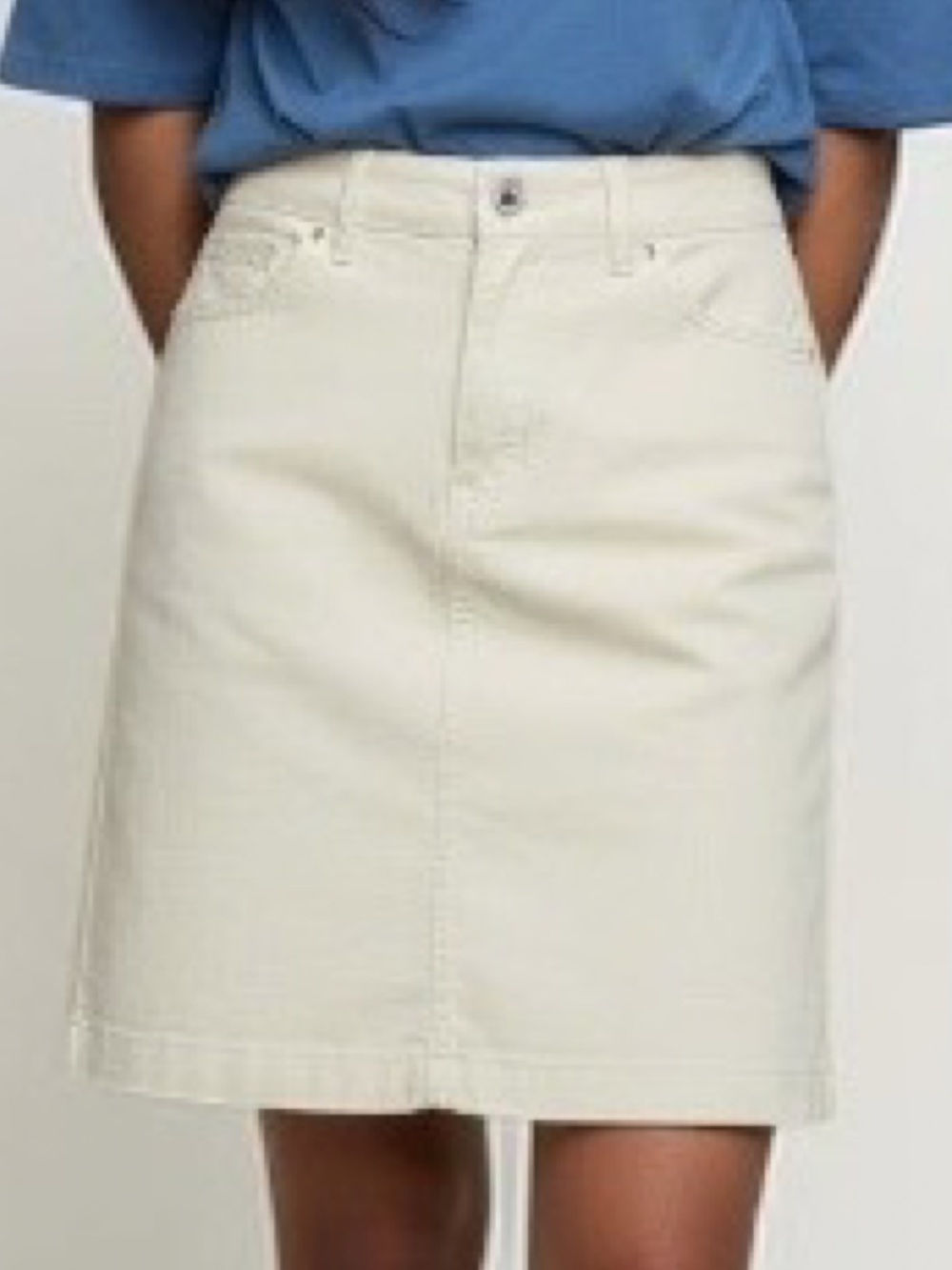 Lands End Cotton Mini Zip Front Skirt Size 10